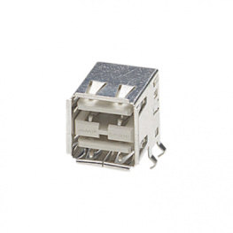 5787617-1, Гнездо; USB A; на плату; THT; PIN:8; угловой 90°; двойной, TE Connectivity