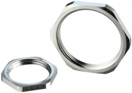 GMM-M12, Hex lock nut M12 x 1.5 Silver, PMA AG (Cable protection)