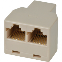 TA-1568-FFF, Modular-T-adapter 3x RJ45 f/f/f cross-wired unshielded, Maxxtro