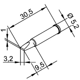 102CDLF32, Soldering tip Chisel shaped 3.2 mm, Ersa