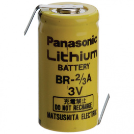 BR 2/3A 1Z, Lithium battery 3 V 1.2 Ah, Panasonic