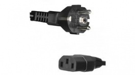 VII-H05VVF3G0,75-C13/2M,EGB, Power Cord, 3-pole Type F (CEE 7/4) IEC 60320 C13 2m, Feller Aut