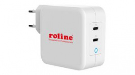 19111053, USB Wall Charger, 100W, Euro Type C (CEE 7/16) Plug - USB C Socket, Roline