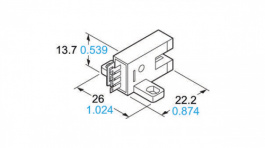 PM-T54P, U-shaped photoelectric sensor 0. . .5 mm, Panasonic