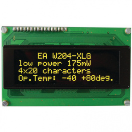 EA W204-XLG, Дисплей на органических светодиодах с точечной матрицей 5.5 mm 4 x 20, Electronic Assembly