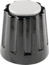 331.6, Plastic rotary knob without line black 14.5 mm, Mentor