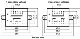EI422 1304, PCB Transformer 6 VA 2 x 7.5VAC, Hahn