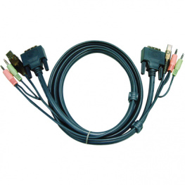 2L-7D02U, KVM combination cable DVI-D/USB/Audio 1.8 m, Aten