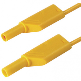 MLS WS 25/2.5 GELB / YELLOW, Safety test lead diam. 4 mm yellow 25 cm CAT II, SKS Kontakttechnik