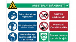RND 605-00214, COVID-19 General Safety Information, Safety Sign, Swedish, 371x262mm, 1pcs, Brady
