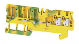 2482240000, Terminal Block, Push-In, 4 Poles, 1.5mm2, Green / Yellow, Weidmuller