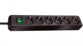 1159500015, Outlet Strip 6 Schuko Type F Black CEE 7/4, Brennenstuhl