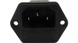 RND 465-00774, Inlet C14 Screw Mounting/Panel Mount Straight 10 A 250 VAC, RND Connect