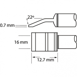PTTC-705, Soldering Tip Blade, pair 16.0 mm 390 °C, Metcal