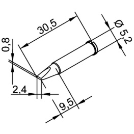 102CDLF24, Soldering tip Chisel shaped 2.4 mm, Ersa