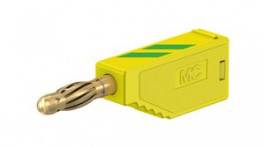 22.2631-20, Laboratory Socket, diam. 4mm, Green / Yellow, 10A, 60V, Gold-Plated, Staubli (former Multi-Contact )