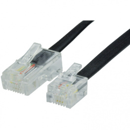 PB-219-02, Telephone cable, RJ12 (6P6C) 0.5 m Black, Maxxtro