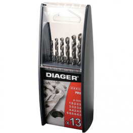 719C, Metal drills HSS G with straight shank, 13 pieces, Diager