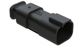 AT04-4P-SR01BLK, Crimp Housing, Plug, 2 Rows, 4 Poles, Black, Amphenol