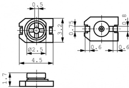 TZB4R500AB10R00, Триммер: керамический; 7пФ?50пФ; SMD; черный; 50ВDC, Murata