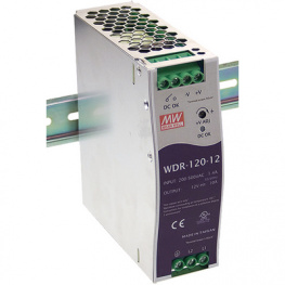 WDR-120-12, Блок питания: импульсный; 120Вт; 12ВDC; 12?15ВDC; 10А; 180?550ВAC, MEAN WELL