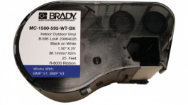 MC-750-595-CL-BK [1 шт], Indoor/Outdoor Vinyl Tape 610 cm 19.05 mm 1 p. black on transparent, Brady