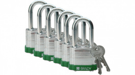 814099, Steel Padlock;Green;High-Grade Steel, Brady