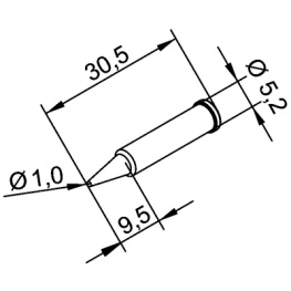 102PDLF10, Паяльный наконечник Заостренный 1 mm, Ersa
