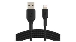 CAA002BT0MBK, Braided Cable Apple Lightning - USB-A Plug 150mm Black, BELKIN