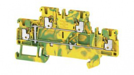 2469410000, Earth Terminal Block, Push-In, 2 Poles, 1.5mm2, Green / Yellow, Weidmuller
