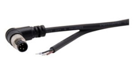 RND 205-01165, M8 Right Angle Plug Cable Connector, 2m, 4 Poles, A-Coded, Solder, RND Connect