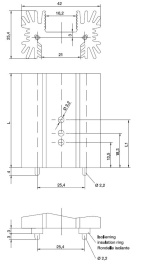 KL-198/38,1/SW/I/OL, Радиатор: штампованный; ребристый; черный; L: 38,1мм; W: 42мм, Seifert electronic