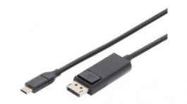 AK-300333-020-S, Video Cable, DisplayPort Plug - USB-C Plug 2m, DIGITUS
