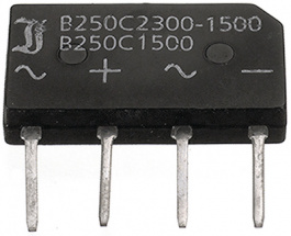 B500C1500B, Однофазный выпрямительный мост; Urmax:1кВ; If:1,5А; Ifsm:50А, Diotec Semiconductor