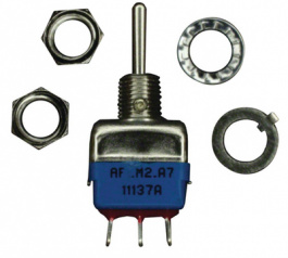 11137A, Toggle Switch, (On)-Off-(On), Soldering Lugs, APEM