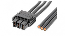 218057-0310, Cable Assembly, EXTreme Guardian Receptacle - Bare End, 3 Circuits, 1m, Black, Molex