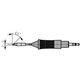RT 7 MS, T0054462199 Soldering Tip Knife point, angled 2.2 mm, Weller