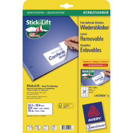 L4737REV-25, Multipurpose labels, 30 sheets/810 labels, 63.5 x 29.6 mm, W, Zweckform