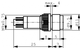 1.15.106.502/1500, Illuminated Pushbutton Switch, 0.5 A, 24 VAC/VDC, RAFI