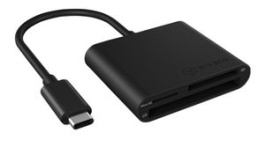IB-CR301-C3, Memory Card Reader, External, Number of Slots 3, USB-C 3.0, Black, ICY BOX