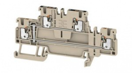 2469400000, Terminal Block, Push-In, 4 Poles, 16A, 1.5mm2, Dark Beige, Weidmuller