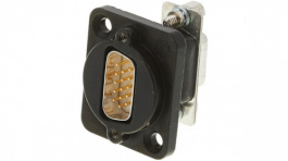NADB15MF-B, D-Sub feedthrough 15 black, Neutrik