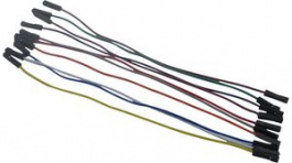 RND 255-00011, Jumper Wire, Female to Female, Pack of 10 pieces, 150 mm, Multicoloured, RND Components
