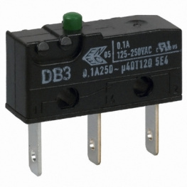 DB3C-B1AA, Micro switch 0.1 A Plunger Snap-action switch 1 NO+1 NC, ZF (former Cherry)