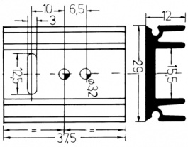 KS29.1-1000E, Heat sink 1000 mm 7 K/W @ L=100 mm black anodised, Austerlitz