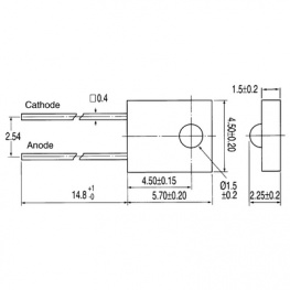 IR908-7C-F, ИК-передатчик; 1,5мм; прозрачная; 40°; ?p макс: 940нм; THT; 50мА, Everlight