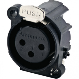 AC3FAV1-AU-B, XLR, Receptacle 3 AC PCB Black, Amphenol