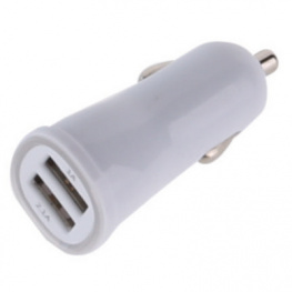 MX-CC03, Автомобильное зарядное устройство USB Mini 2 порта белый, Maxxtro