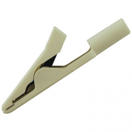 MA 1 WEISS / WHITE, Crocodile clip diam. 2 mm white, SKS Kontakttechnik