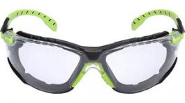S1201SGAFKT, Solus Safety Glasses Anti-Fog Black / Green/Clear 99.9 %, 3M